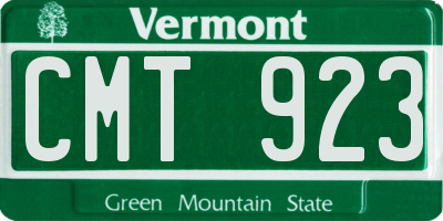 VT license plate CMT923