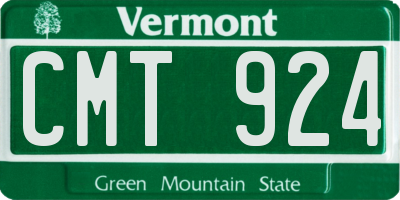 VT license plate CMT924