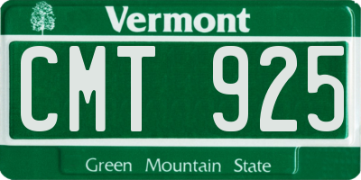 VT license plate CMT925