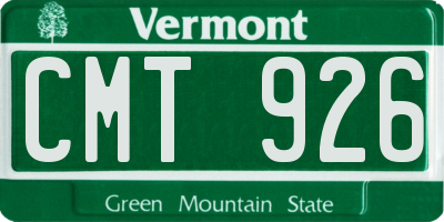 VT license plate CMT926