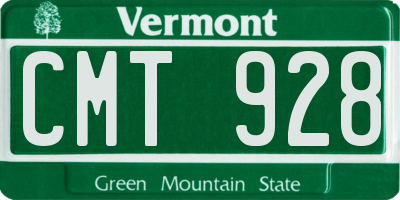 VT license plate CMT928