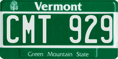 VT license plate CMT929