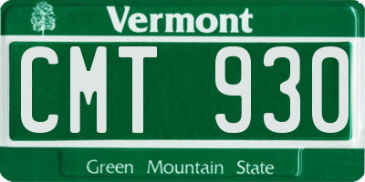 VT license plate CMT930