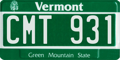 VT license plate CMT931