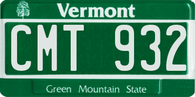 VT license plate CMT932