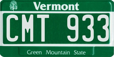 VT license plate CMT933