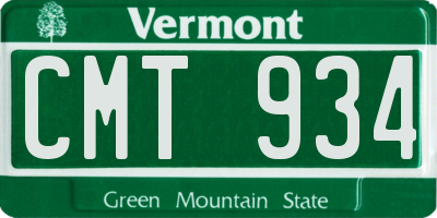 VT license plate CMT934