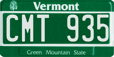 VT license plate CMT935