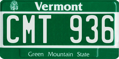 VT license plate CMT936