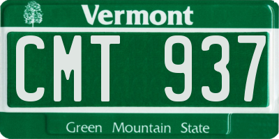VT license plate CMT937