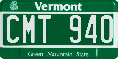 VT license plate CMT940