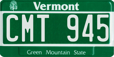 VT license plate CMT945
