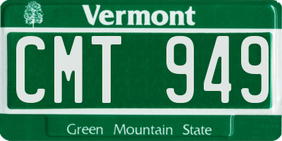 VT license plate CMT949