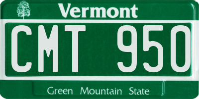 VT license plate CMT950