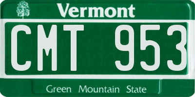 VT license plate CMT953