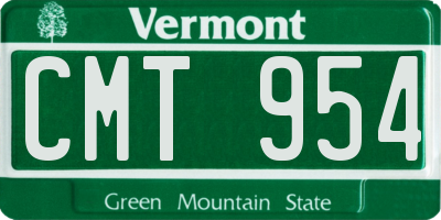 VT license plate CMT954