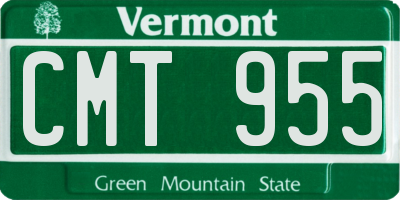 VT license plate CMT955