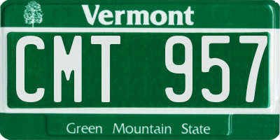 VT license plate CMT957