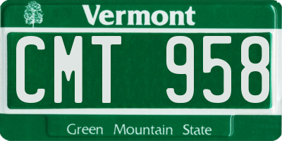VT license plate CMT958