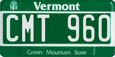 VT license plate CMT960
