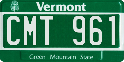 VT license plate CMT961