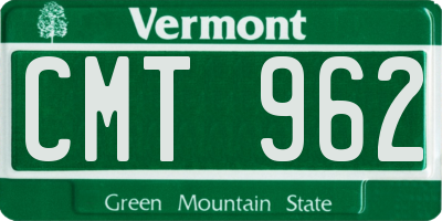 VT license plate CMT962