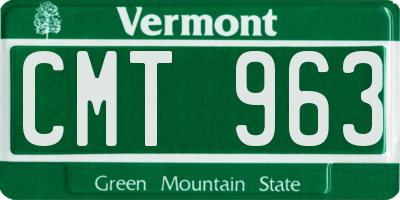 VT license plate CMT963