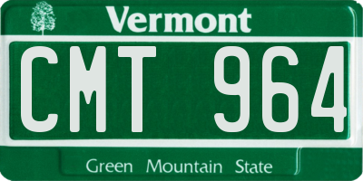 VT license plate CMT964