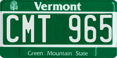 VT license plate CMT965