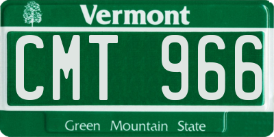 VT license plate CMT966