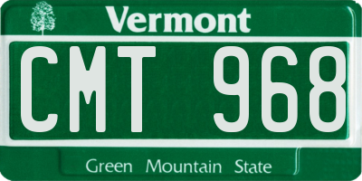 VT license plate CMT968