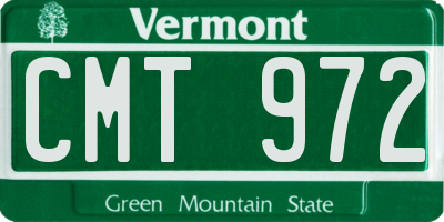 VT license plate CMT972