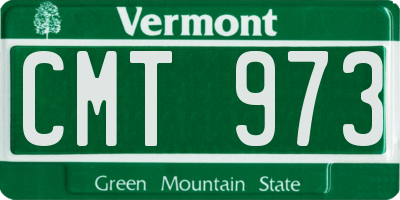 VT license plate CMT973