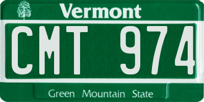VT license plate CMT974