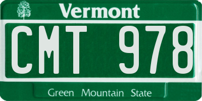 VT license plate CMT978