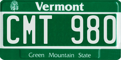 VT license plate CMT980