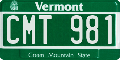 VT license plate CMT981