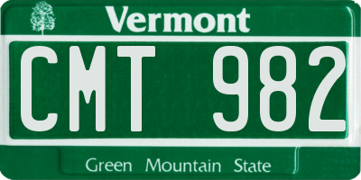 VT license plate CMT982