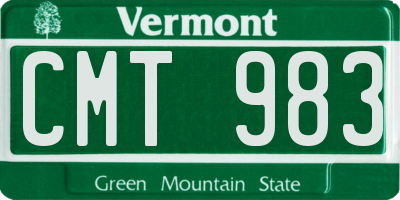 VT license plate CMT983