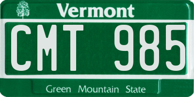VT license plate CMT985