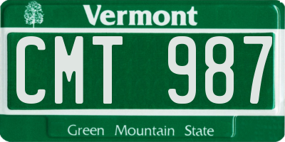 VT license plate CMT987