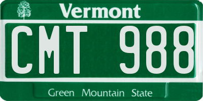 VT license plate CMT988