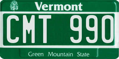 VT license plate CMT990