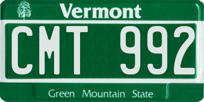 VT license plate CMT992