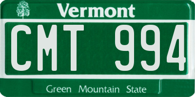 VT license plate CMT994