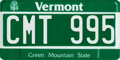 VT license plate CMT995