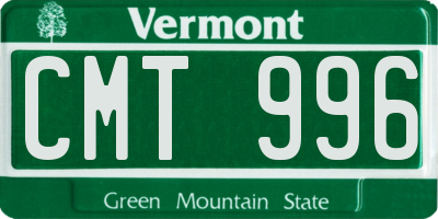 VT license plate CMT996