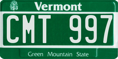 VT license plate CMT997