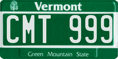 VT license plate CMT999