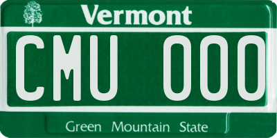 VT license plate CMU000